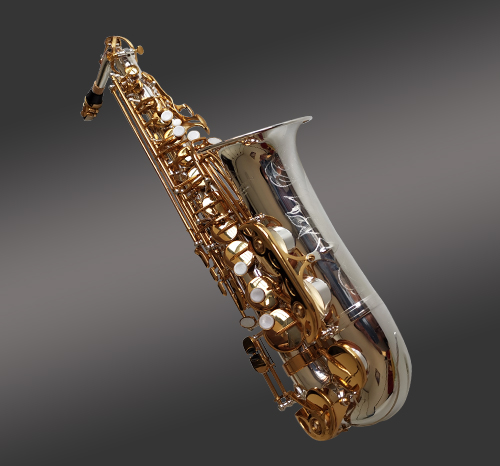 银身金键中音萨克斯 银身金键中音萨克斯