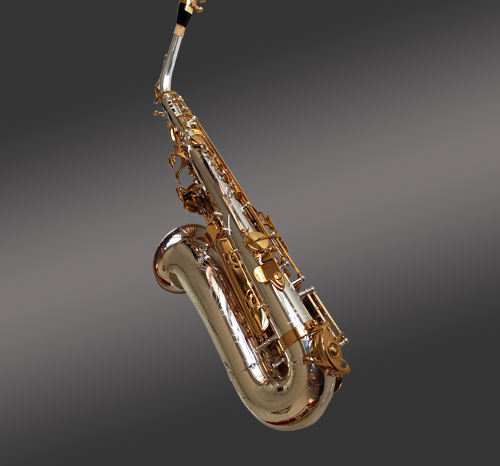 银身金键中音萨克斯 银身金键中音萨克斯